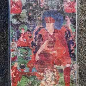 Handgemachte tragbare Shamapa Thangka Karte, kleine tibetische buddhistische Kunst, Tantrismus Symbol, Bodhisattva Malerei, Himalaya Kunst