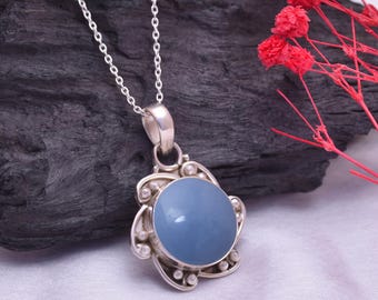 Sterlingzilveren ketting handgemaakte angeliethanger, spiritueel genezend kristal, cadeaus voor vrouwen