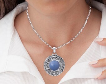 Sterlingzilveren ketting handgemaakte angeliethanger, spiritueel genezend kristal, cadeaus voor vrouwen