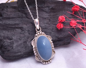 Sterlingzilveren ketting handgemaakte angeliethanger, spiritueel genezend kristal, cadeaus voor vrouwen