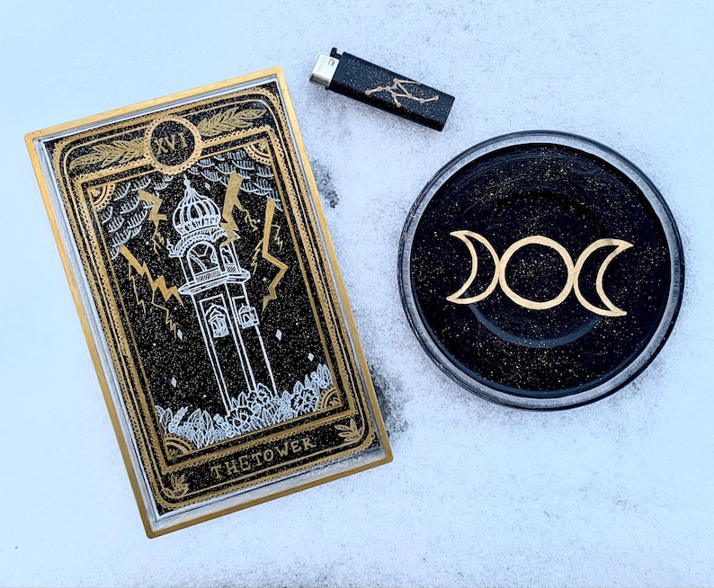 Tarot Card Rolling Tray, Ash Tray, Lighter retailer Set (Customizable)