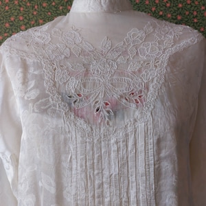 1970s French vintage victorian revival high-neck blouse zdjęcie 1
