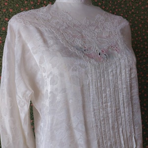 1970s French vintage victorian revival high-neck blouse zdjęcie 9