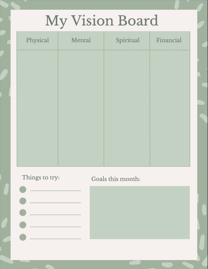 Ultimate 2022 Digital Daily Weekly Blank Monthly Vision - Etsy