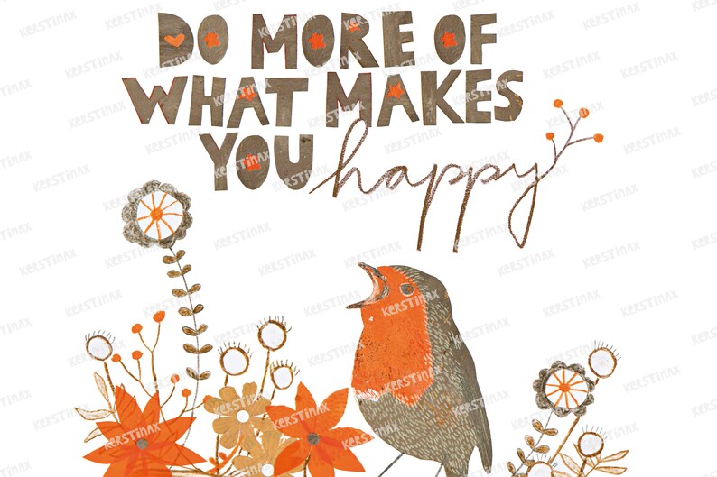 Printable Wall Art A4 Size Do More of What Makes You Happy Etsy