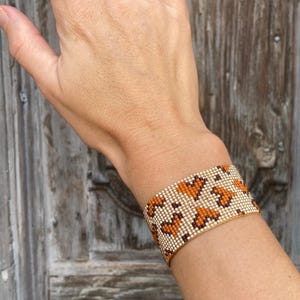 Miyuki bracelet pattern, Leopard hearts pattern weave bracelet, Miyuki Delica pattern, Loom beads pattern, Instant download - Wild love