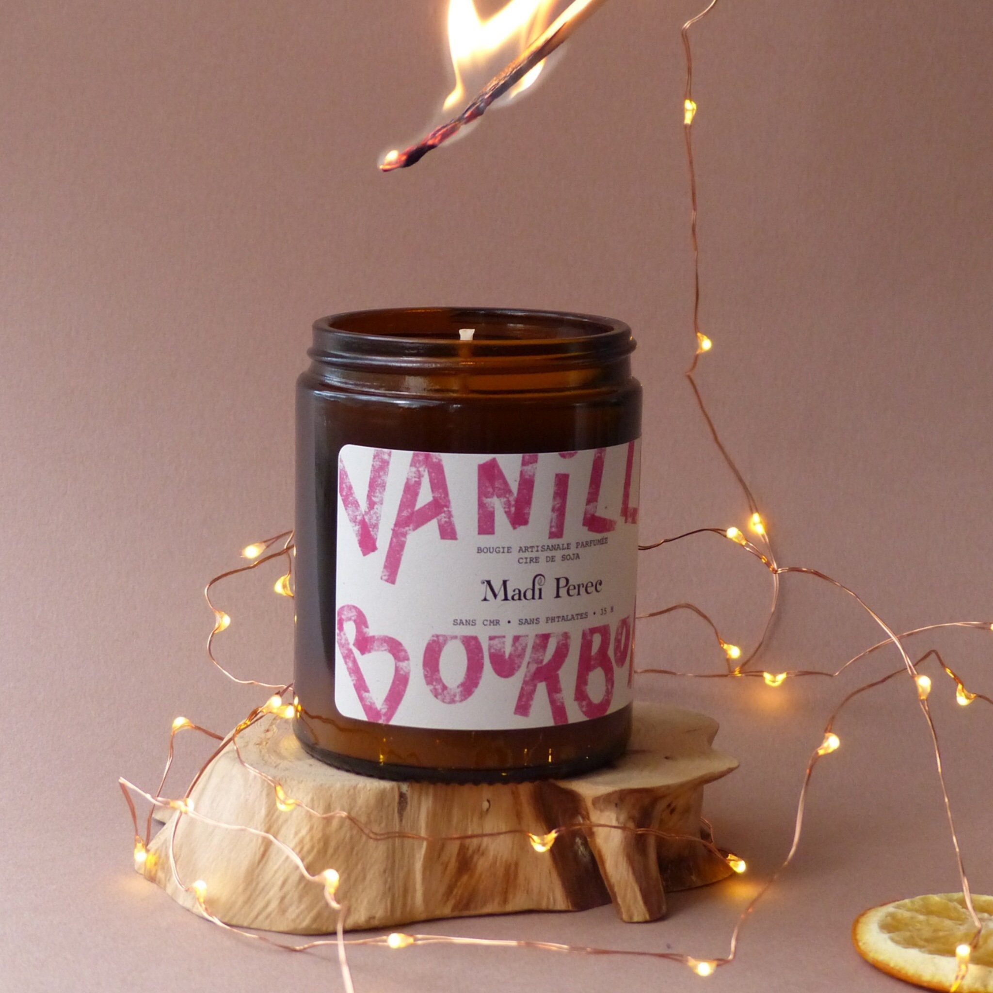 Vanille Bourbon Bougie Artisanale à La Cire de Soja Au Parfum Grasse