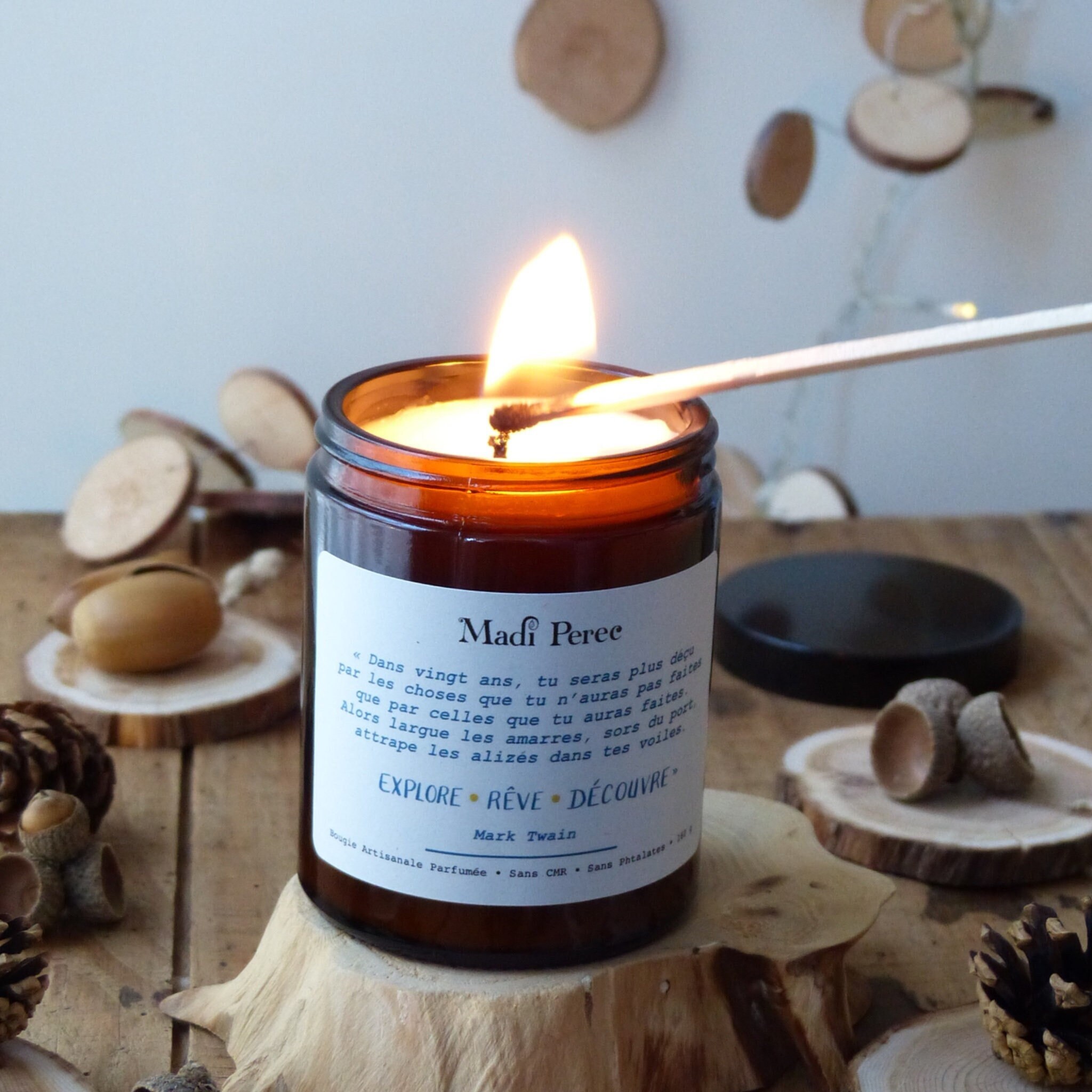 Bougie Artisanale à La Cire de Soja Aux Parfums Grasse Mark Twain