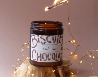 Chocolate Cookies Vegetable candle with soy wax and perfumes of Grasse - Graffiti Collection