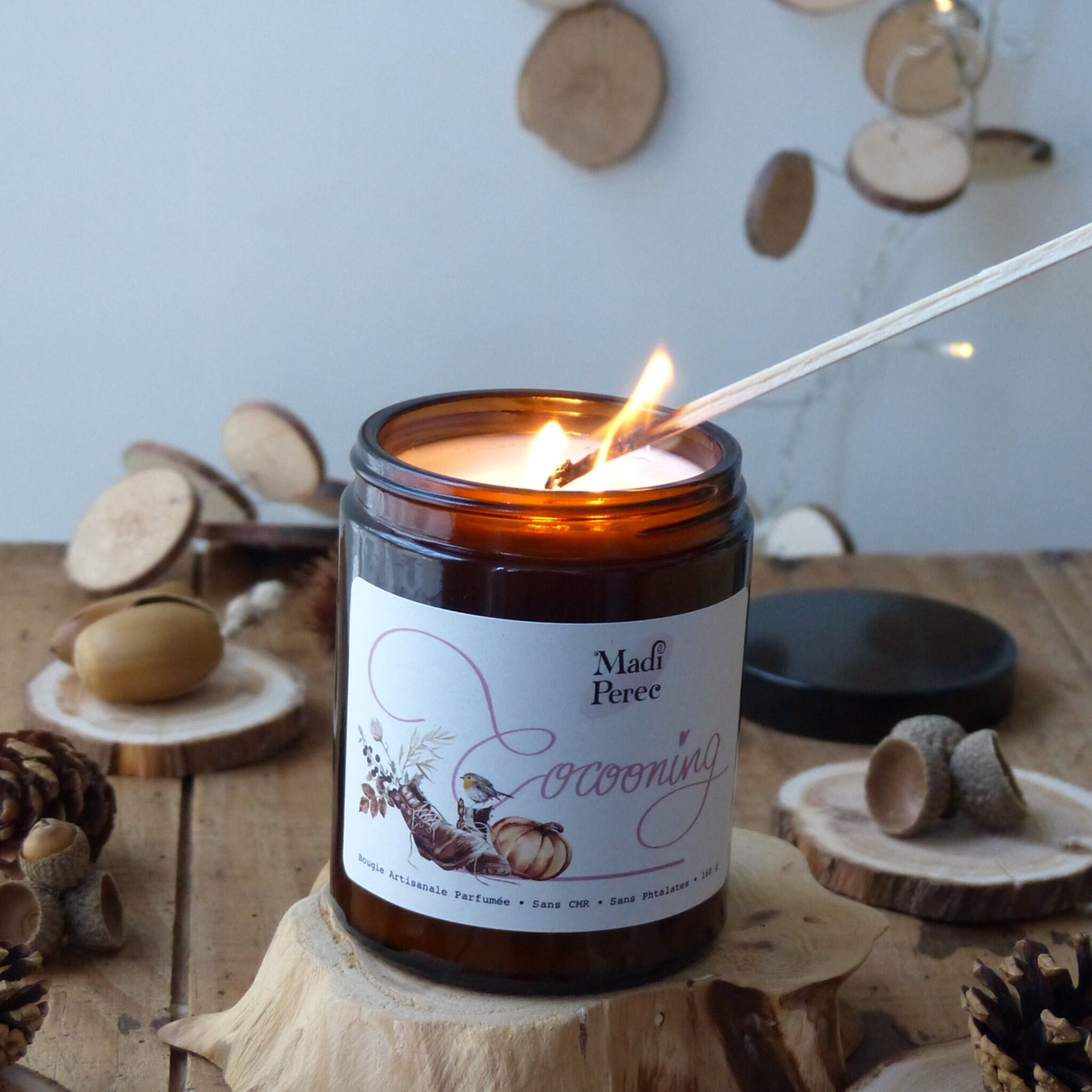 Cocooning Bougie Artisanale à La Cire de Soja Aux Parfums Grasse