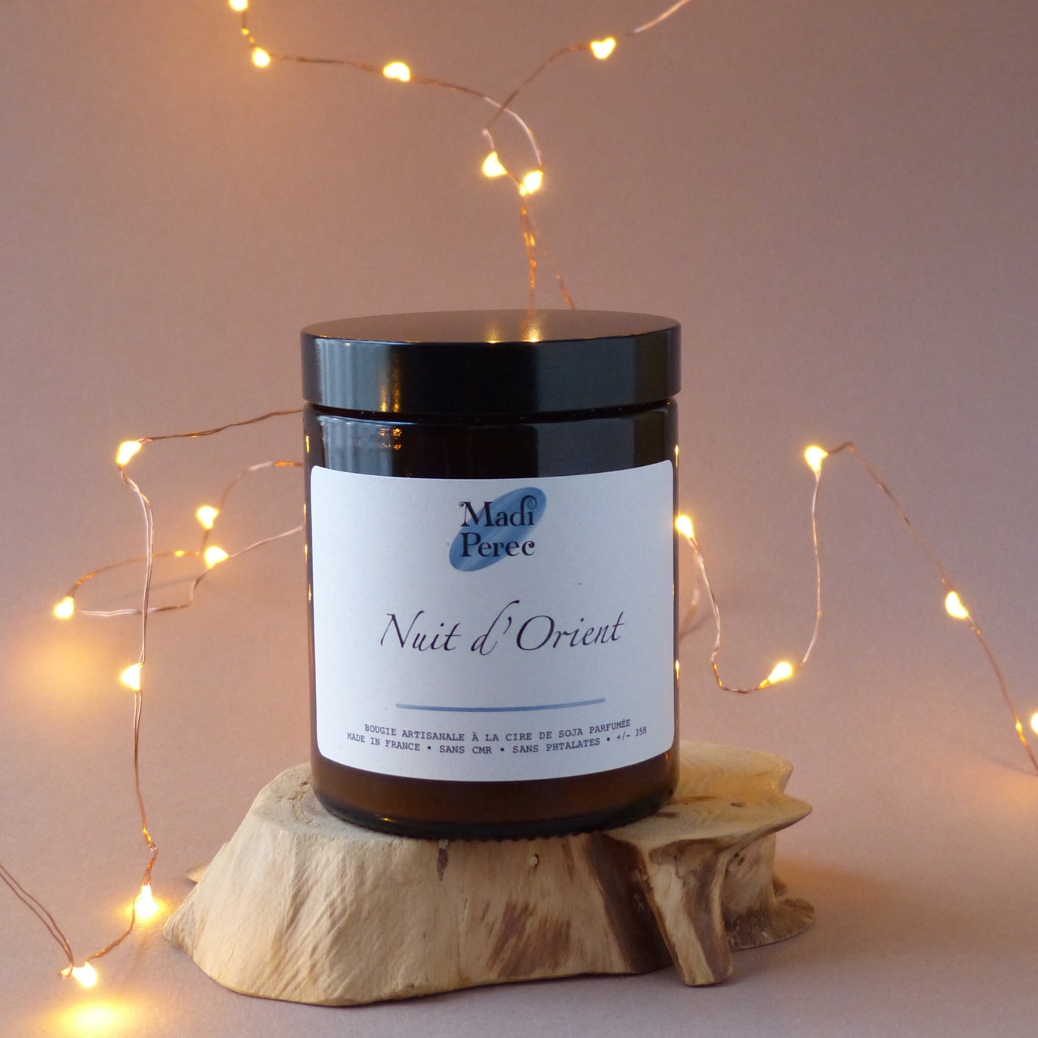 Nuit d'orient ou Bois de Oud Bougie Artisanale à La Cire Soja Au Parfum Grasse