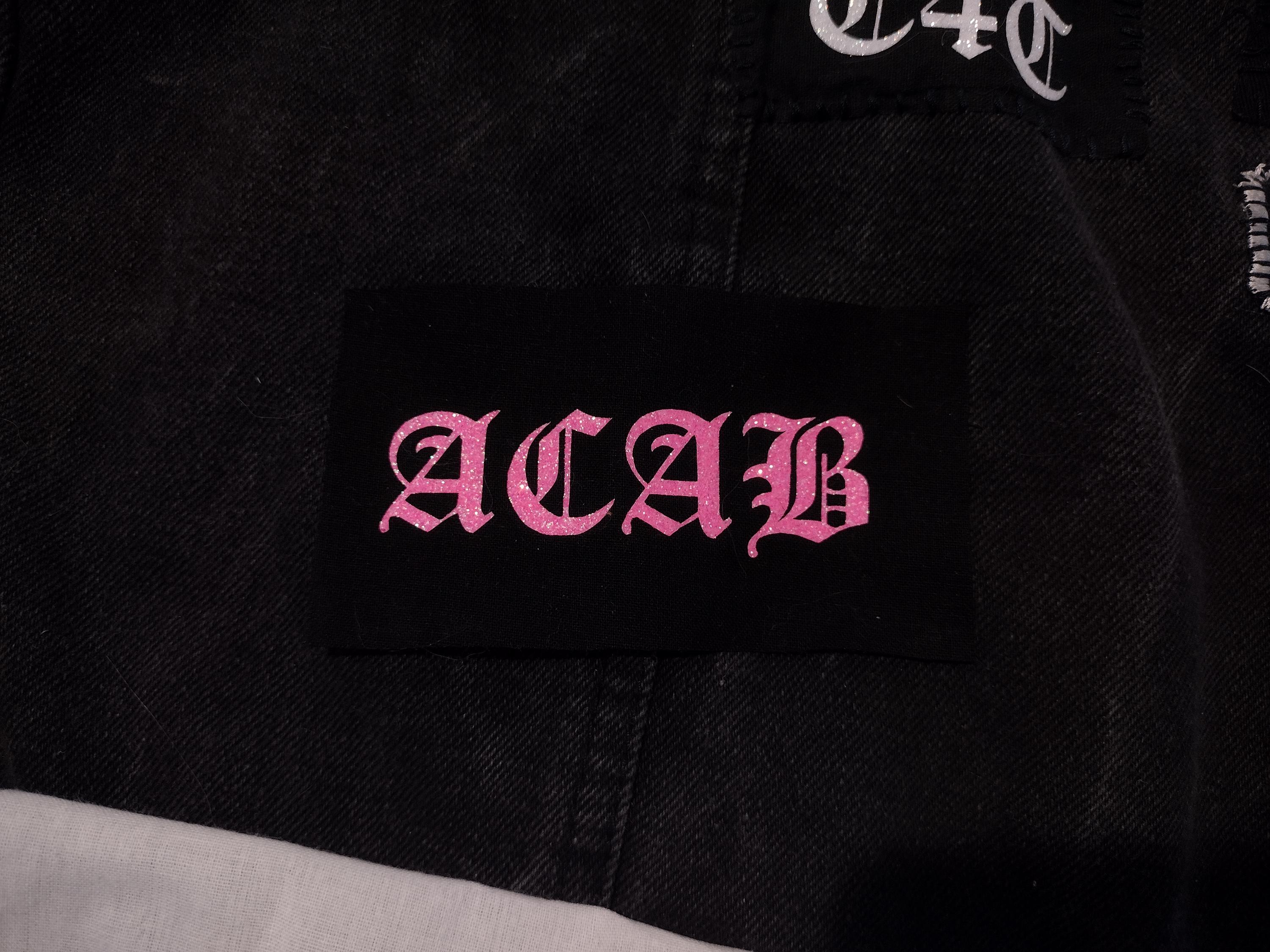 ACAB Glitter Patch, Punk Patch, Gothic Text - Etsy