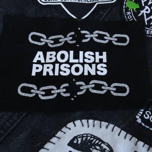 abolish prisons glitter patch