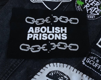 abolish prisons glitter patch