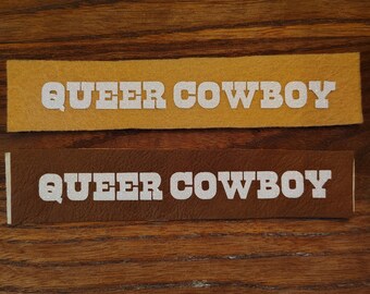 Queer cowboy glitter patch
