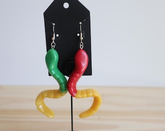 Gummy worm earring