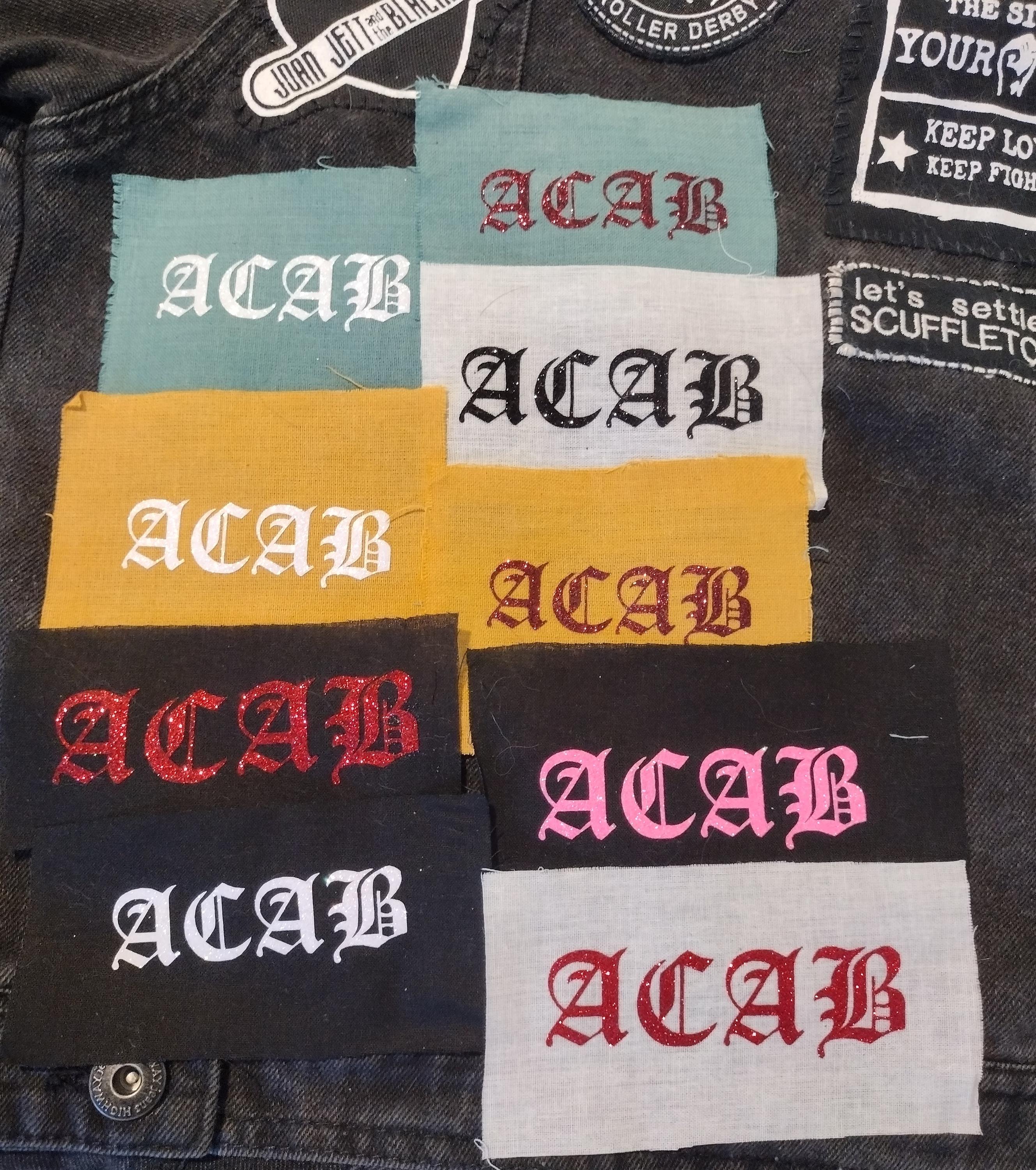 ACAB Glitter Patch, Punk Patch, Gothic Text - Etsy