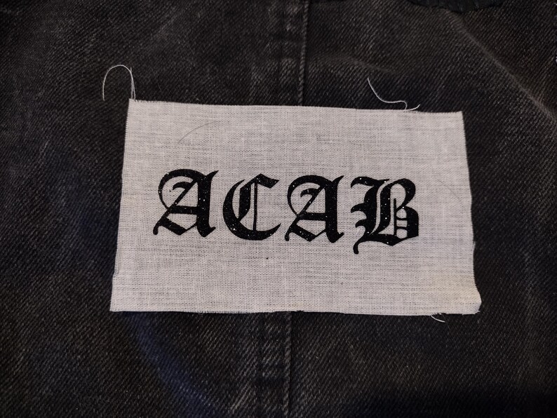 ACAB Glitter Patch, Punk Patch, Gothic Text - Etsy