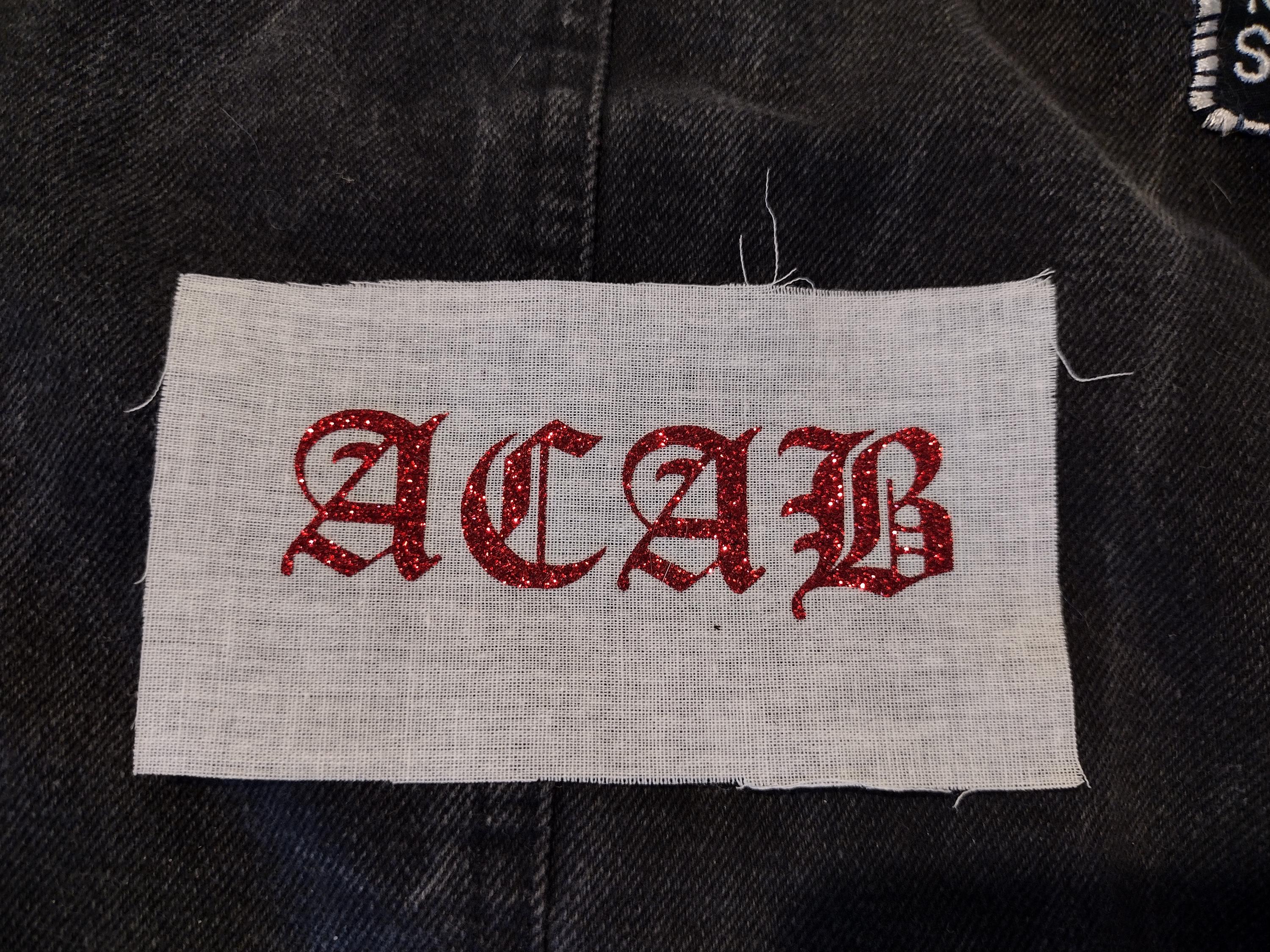 ACAB Glitter Patch, Punk Patch, Gothic Text - Etsy