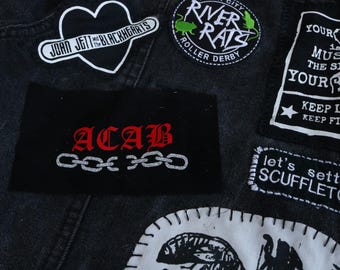 ACAB patch matte with glitter chain