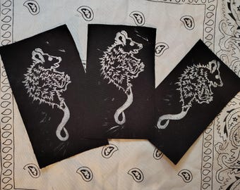 Possum linocut patch