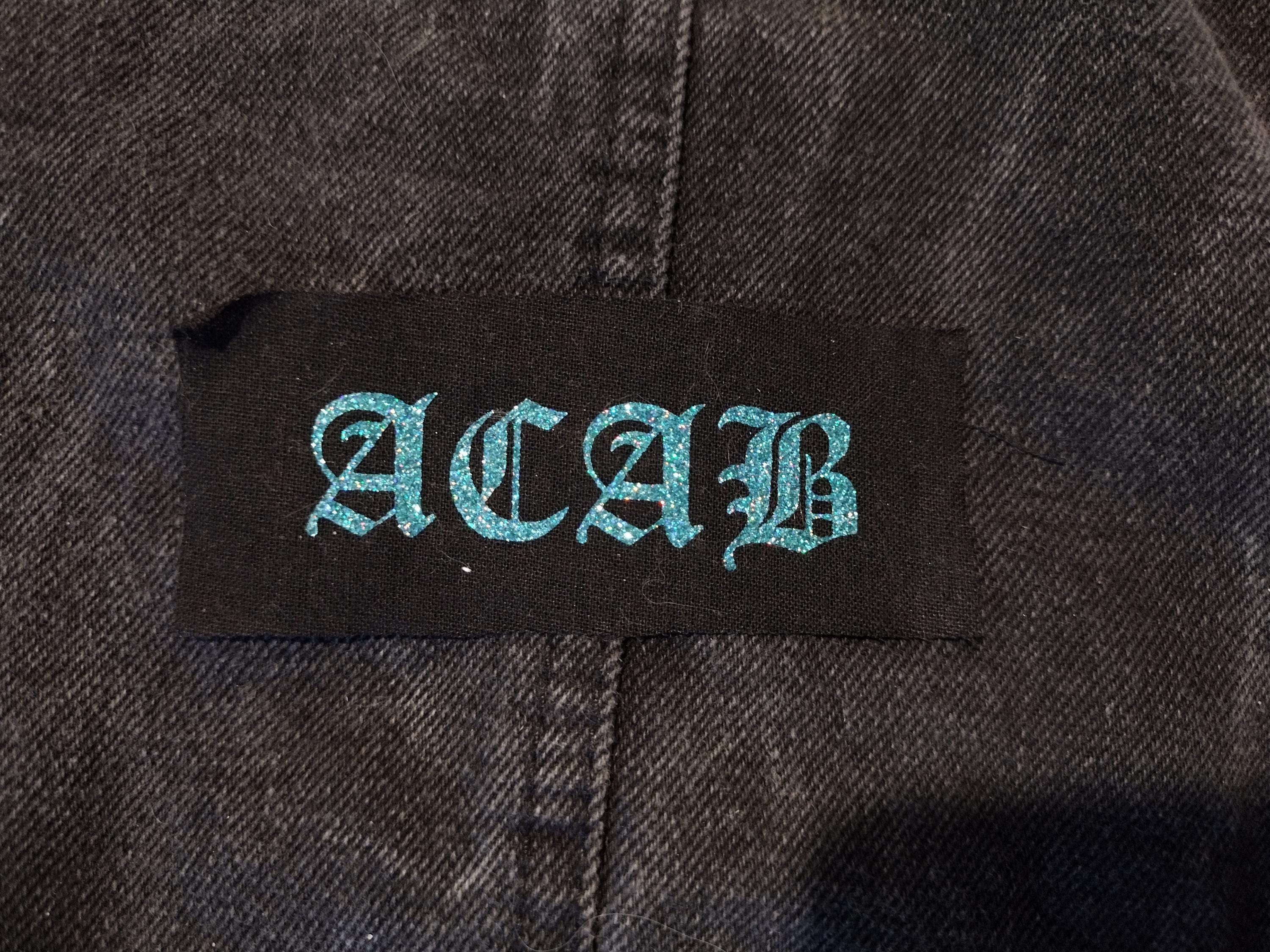 ACAB Glitter Patch, Punk Patch, Gothic Text - Etsy