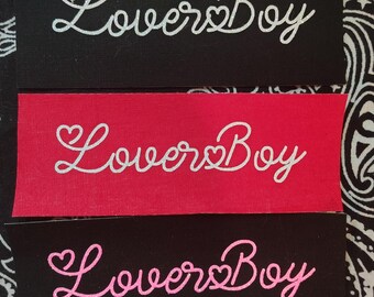 Loverboy heart cursive glitter patch