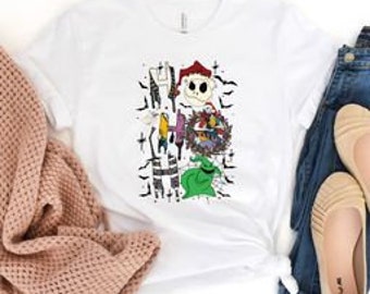 Ho Ho Ho Incubi Prima di Natale Camicia, Funny Jack Skellington-Sally Camicia, Disney Felpa di Natale, Disney Vacation Shirt-S68