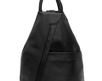 Italian Leather Triangular Backpack 