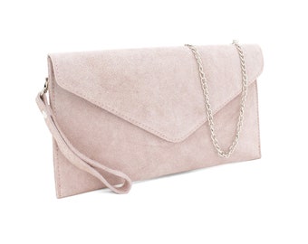 DUDU Clutch Evening Bag in Genuine Leather Elegant Pochette with detachable Shoulder Strap Nude DUDU Clutch Evening Bag in Genuine Leather Elegant Pochette with detachable Shoulder Strap Nude