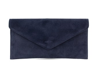 dark blue clutch purse