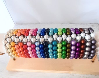 Bracelet, Miracle Beads, Magic Pearls, 3D Shimmer Effect "various colors" with a small pearl effect, handmade