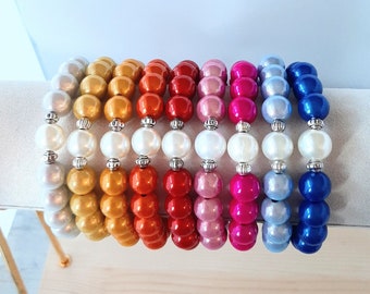 Armband, Miracle Beads, Magic Pearls, 3D Shimmer Effekt " verschiedene Farben " Handgefertigt