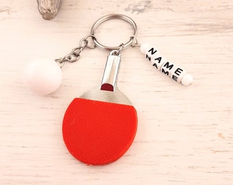 Keychain, bag charm, &quot;TABLE TENNIS&quot; Personalizable, Handmade