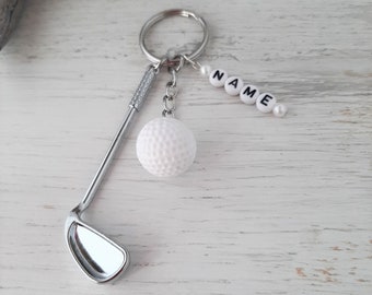 Keychains, bag charms, "GOLF" Personalizable, Handmade