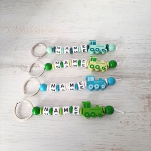 Keychain, Ranzenbaumler &quot;SCHULKIND&quot; with name, school enrollment 2023, daycare, train, tractor, football, personalizable, handmade