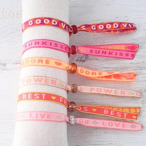 Festival bracelets friendship bracelets Boho Ibiza Hippie Style different colors and texts sliding bead statement must have summer