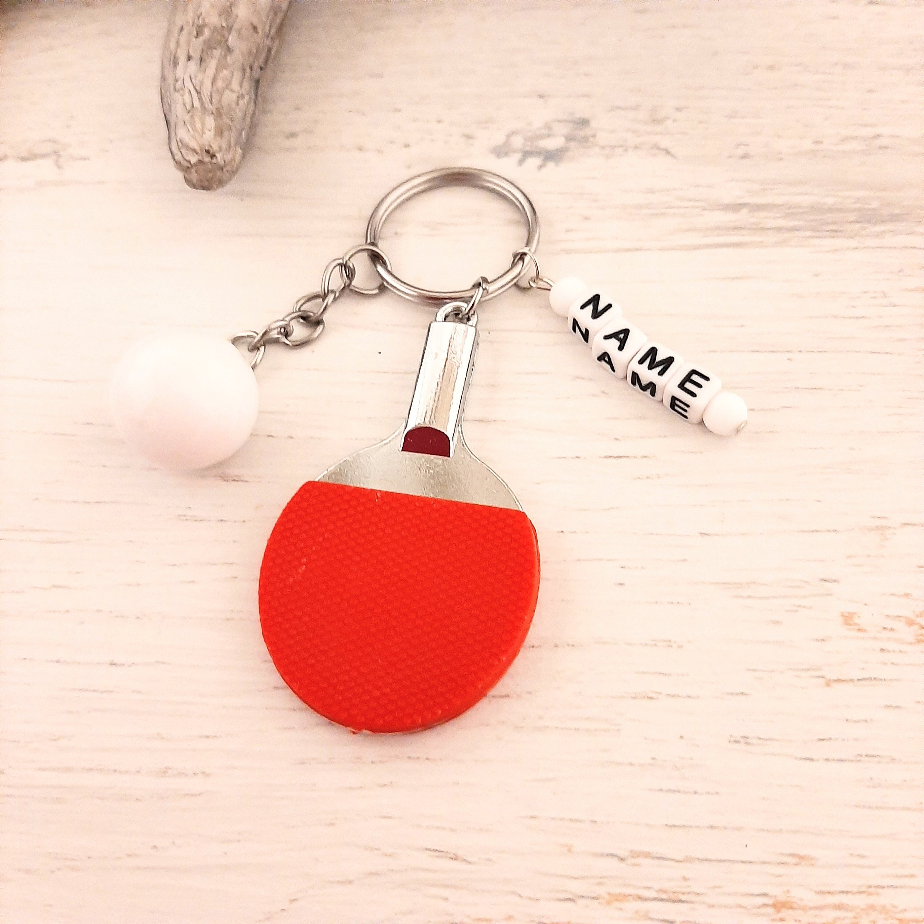 Keychain, bag charm, "TABLE TENNIS" Personalizable, Handmade