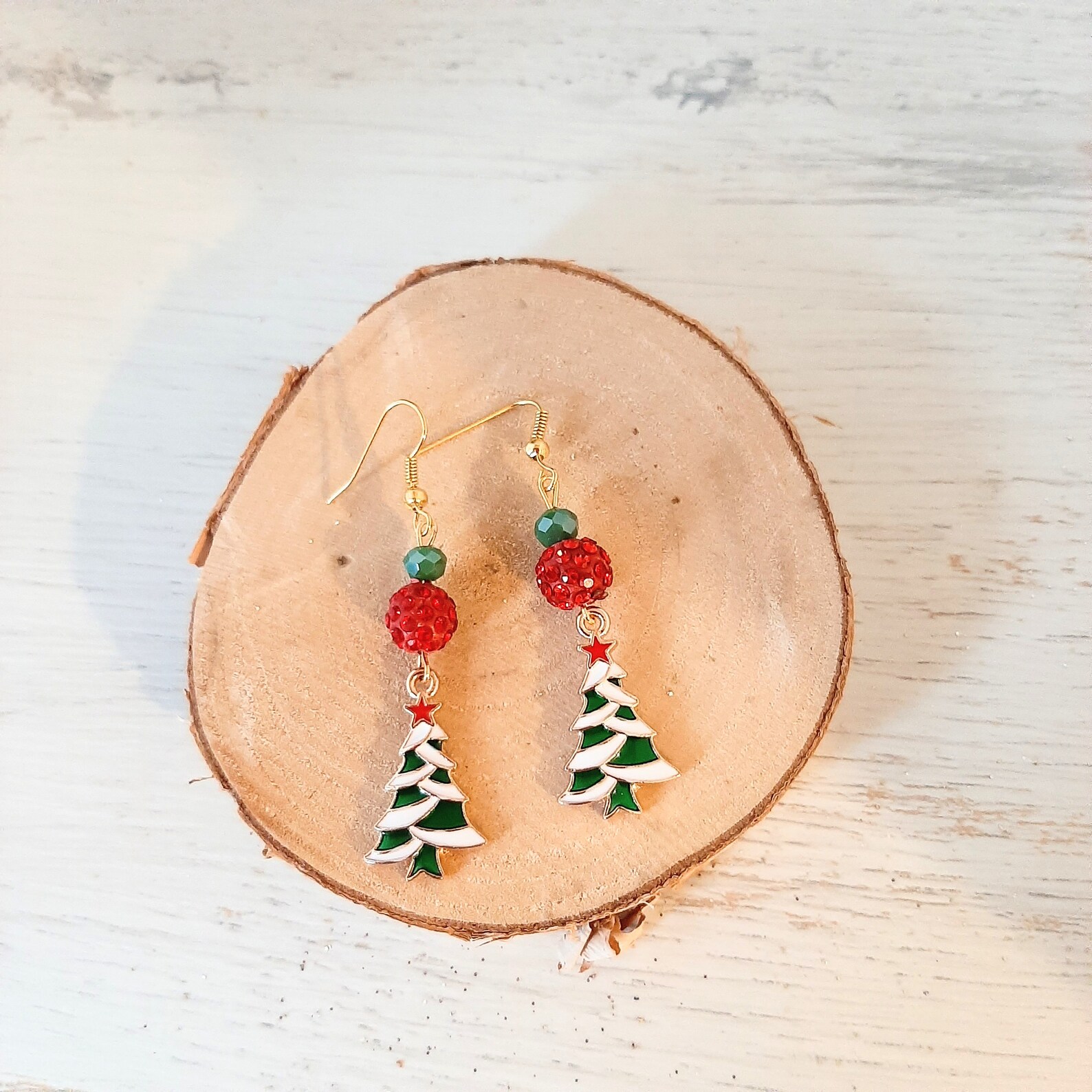 FRCOLOR Weihnachts Ohrringe - Kranz Design Mit Glitzer Für Festtage