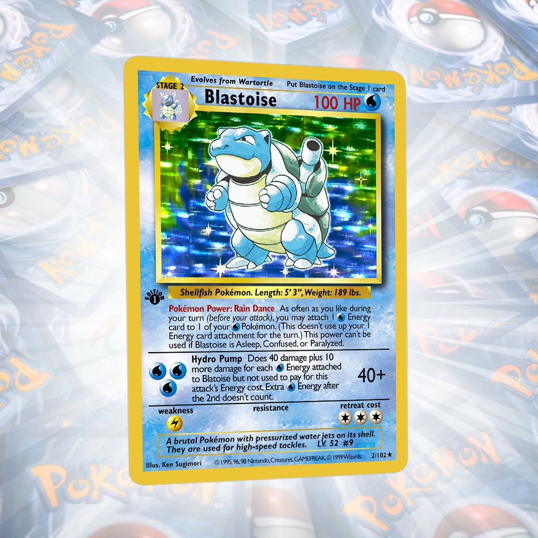 Blastoise 1st Edition Base Set 2/102 Pokemon Proxy Custom