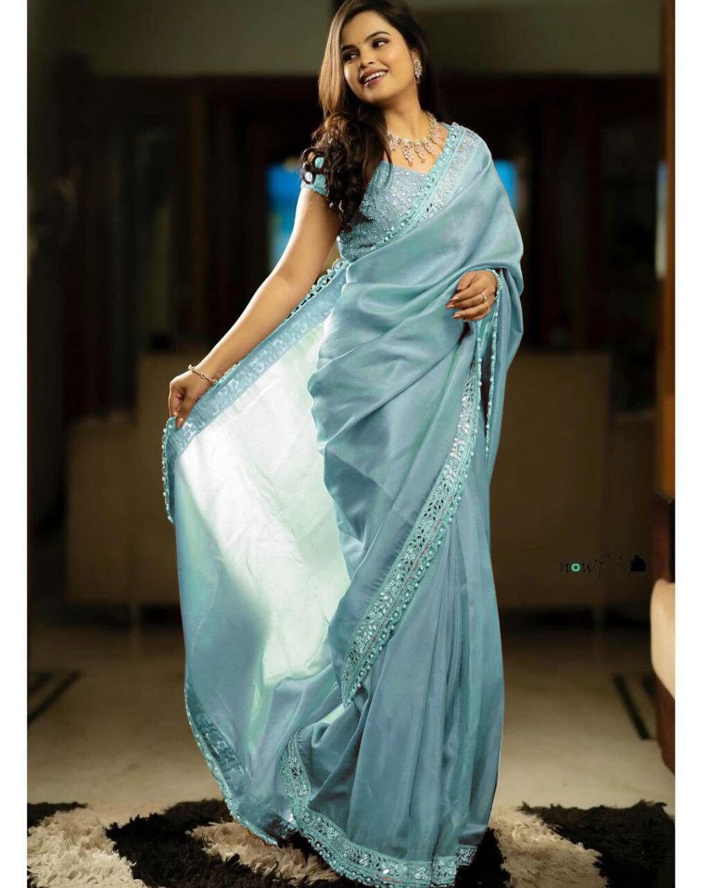 Blue Saree Etsy Canada
