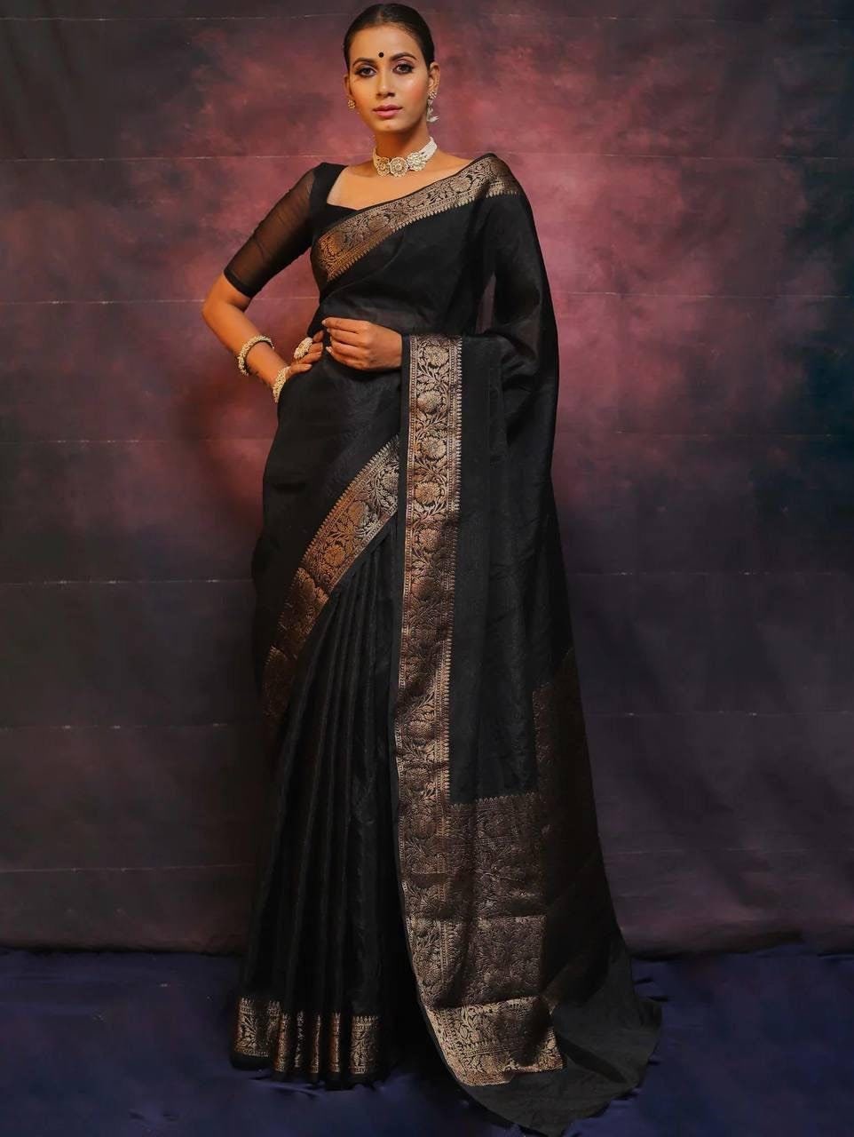 Black sarees online shopping hotsell
