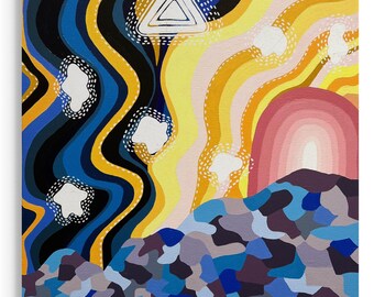 Obra espiritual | Pintura acrílica colorida | Arte original en lienzo | Pintura acrílica moderna | Obra vibrante | Arte abstracto