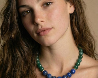 Lapis Lazuli Choker, Bold Statement Jewelry, Mothers Day Gift, Handmade Natural Stone Necklace