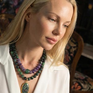 Crystal Jewelry, Gemstone Statement Necklace, Ruby Necklace, Aries Jewelry, Handmade Jewelry for Mother