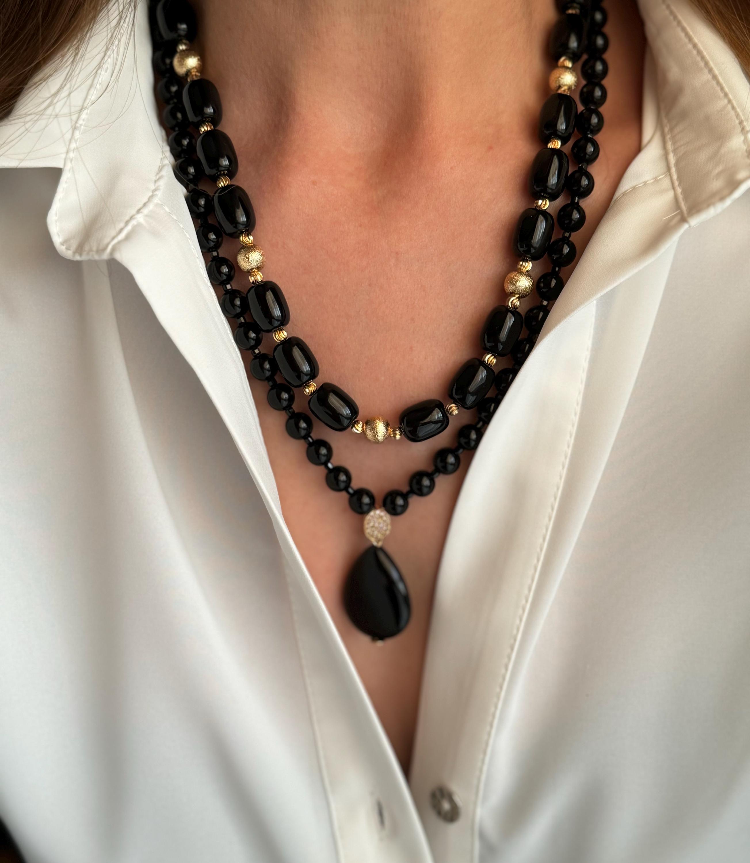 Onyx Necklace, Black Onyx Jewelry, Gift for Women, Statement
