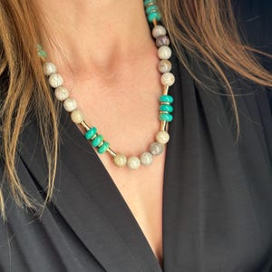 Pure Gemstone Turquoise Jasper Baby Necklace