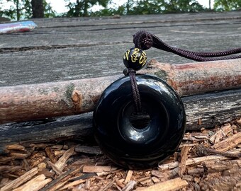 Black Obsidian Necklace, Natural Gemstone Crystal Necklace, Obsidian Pendant Necklace, Healing Crystal Pendant Necklace For Him Her