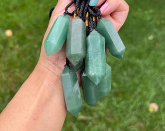 Green Aventurine Crystal Point Necklace, Natural Aventurine Necklace, Aventurine Gemstone Necklace For Her, Christmas Gift For Him, USA