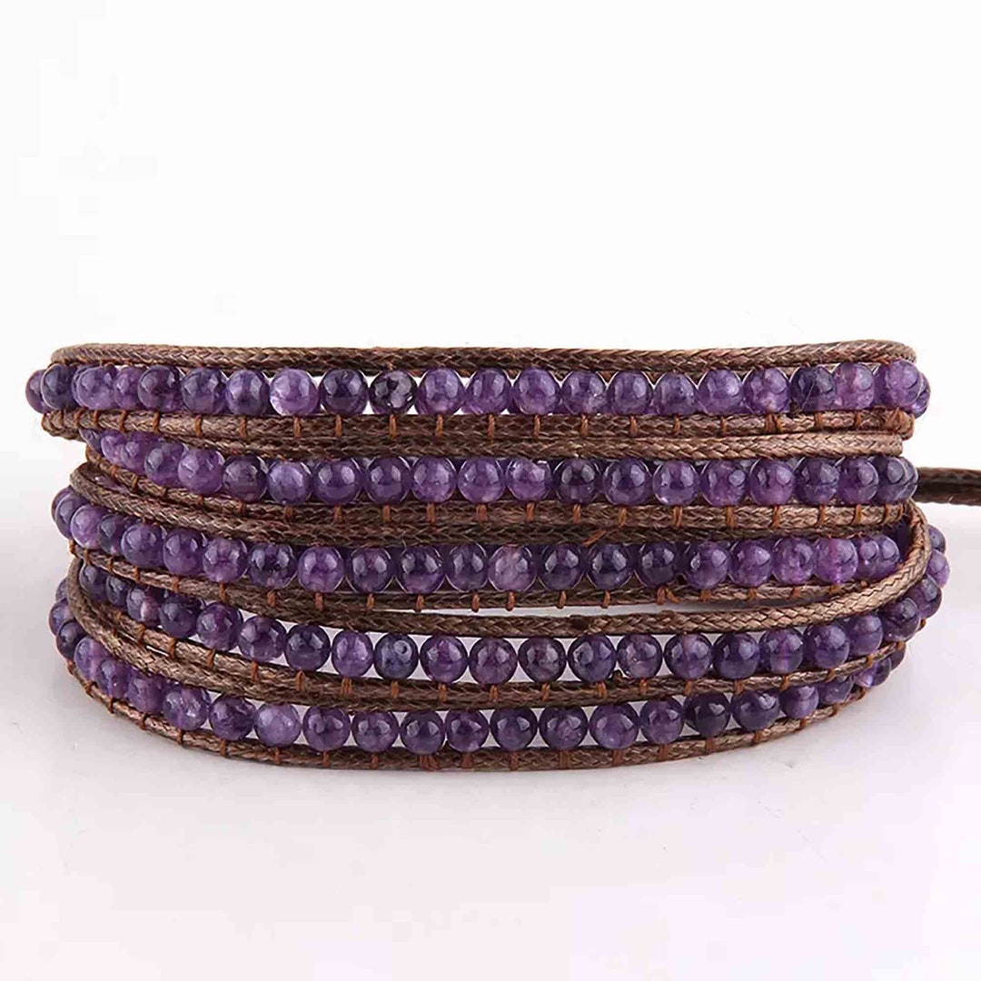 Purple Natural Amethyst Bracelet, Size: 8mm At ₹ 218/piece In Khambhat - Foto 11